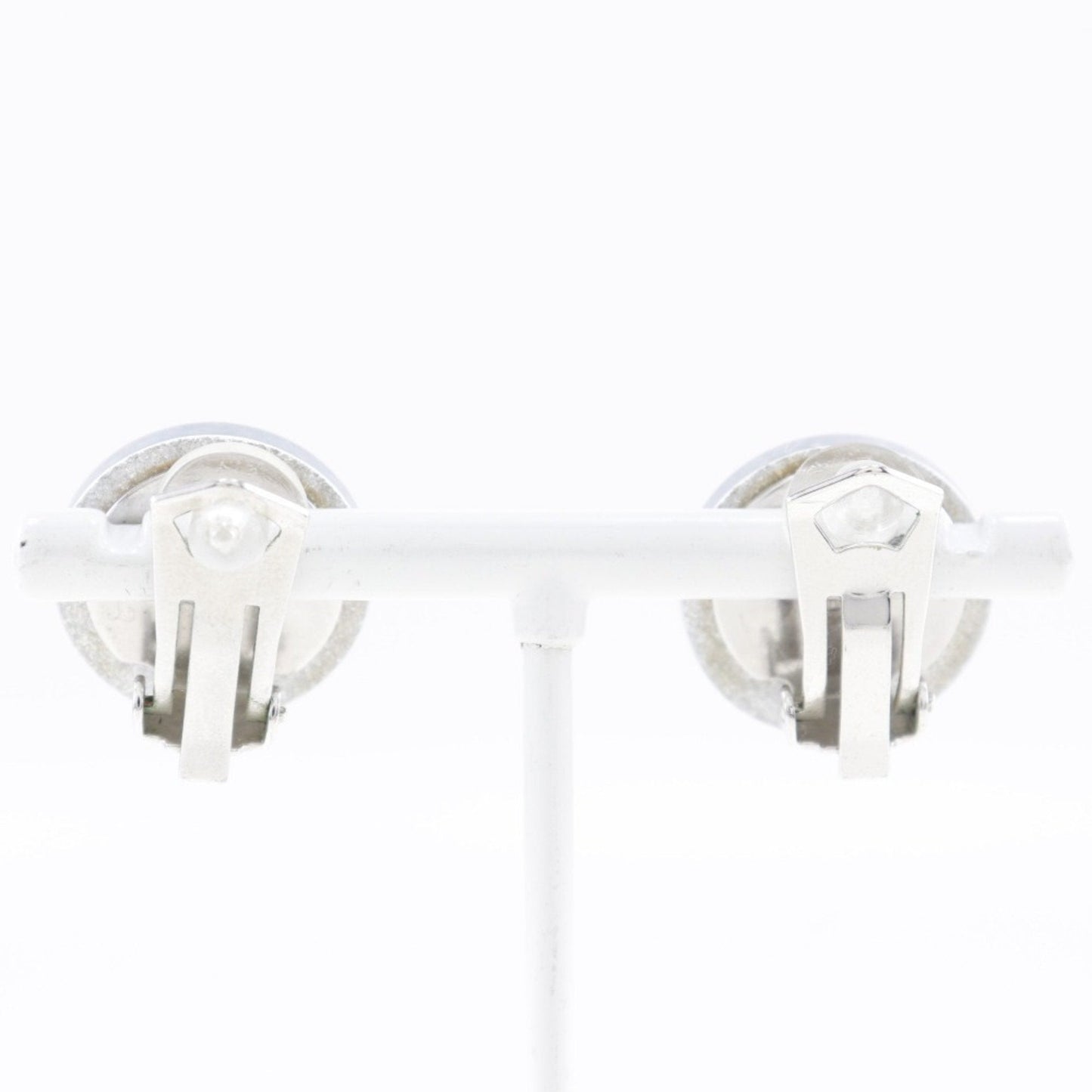 Chanel COCO Mark Earrings Plastic France Year 2000 Silver 00A Women's