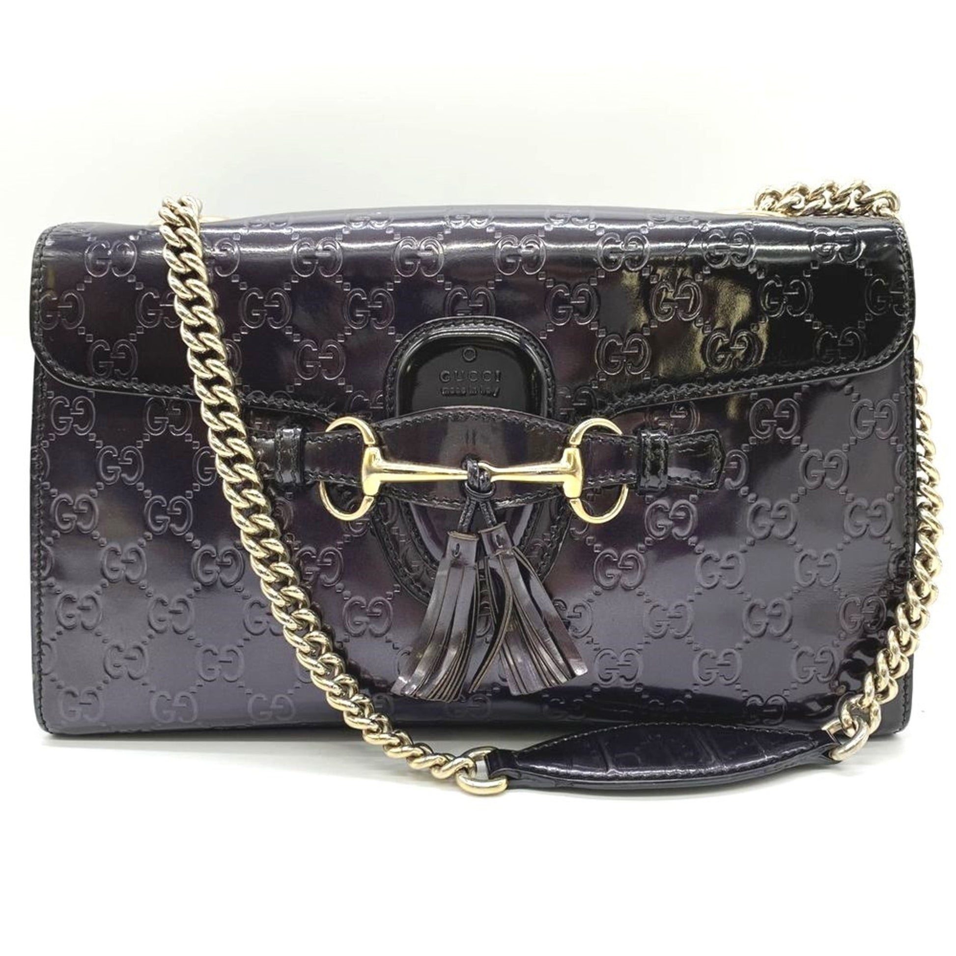 Gucci Purple Patent Leather Shoulder Bag ()