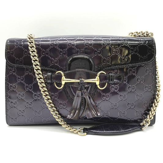Gucci Purple Patent Leather Shoulder Bag ()
