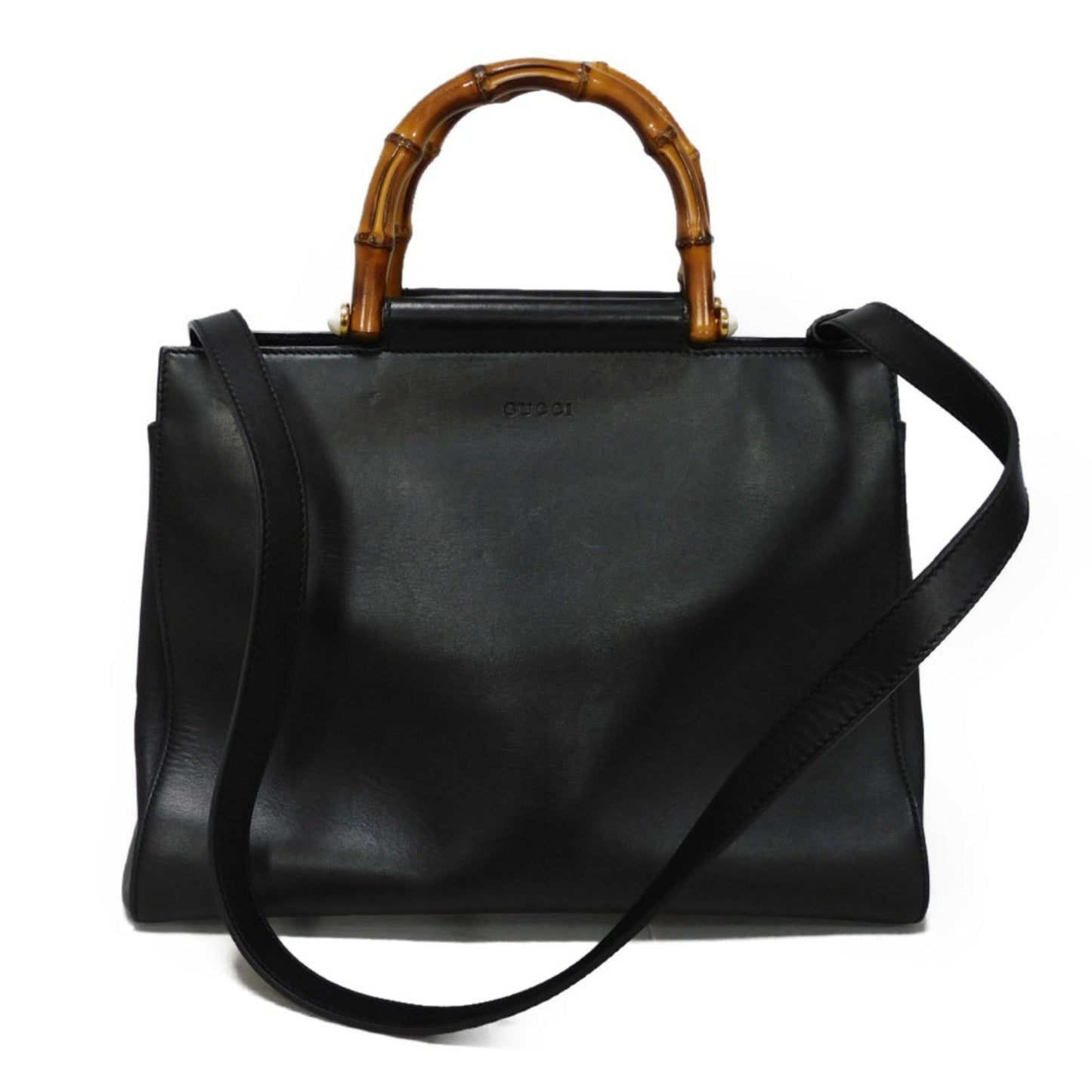 Gucci Black Leather Handbag Shoulder Bag ()