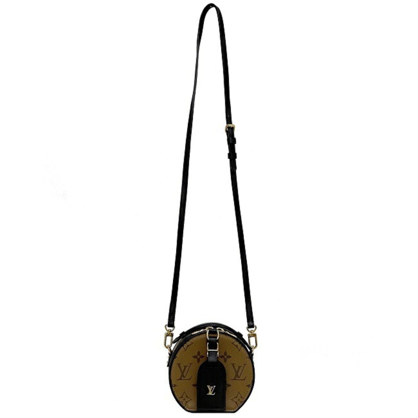 Louis Vuitton Shoulder Bag Bowat Chapo Brown Black Gold Monogram Reverse M68276 PL0240 LOUIS VUITTON Pochette Mini Name Tag LV Round