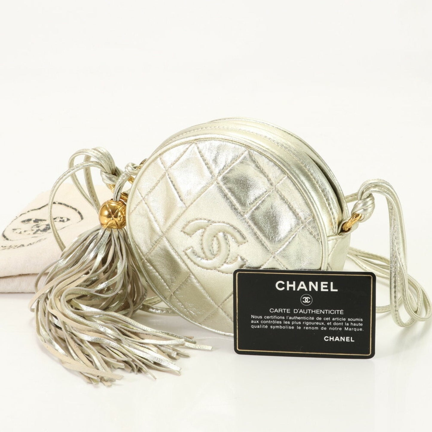 Chanel Matelasse Round Chain Leather Shoulder Bag for Women