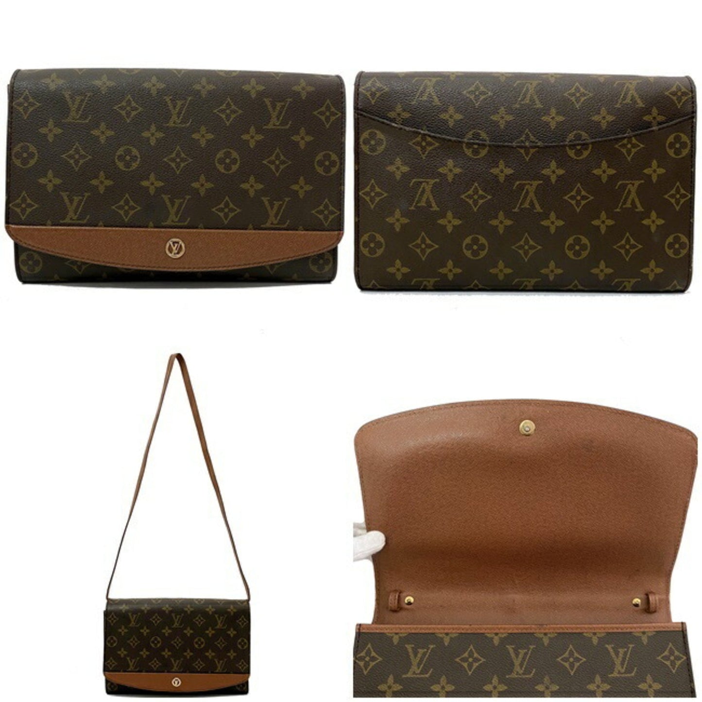 Louis Vuitton Shoulder Bag Bordeaux Brown Monogram M51797 A20892 LOUIS VUITTON Circle Clutch Ladies