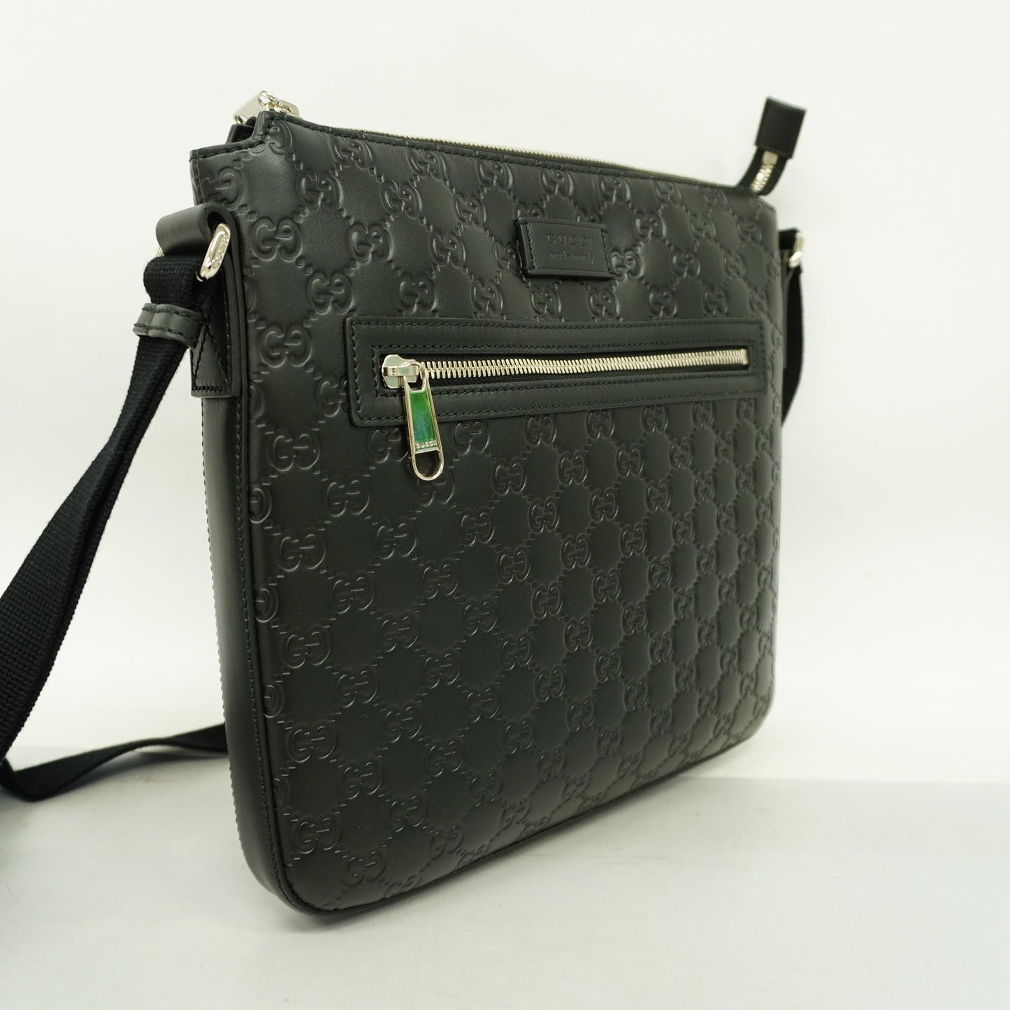 GUCCI[3ca0386]   Shoulder Bag sima 406408 Leather Black Silver metal