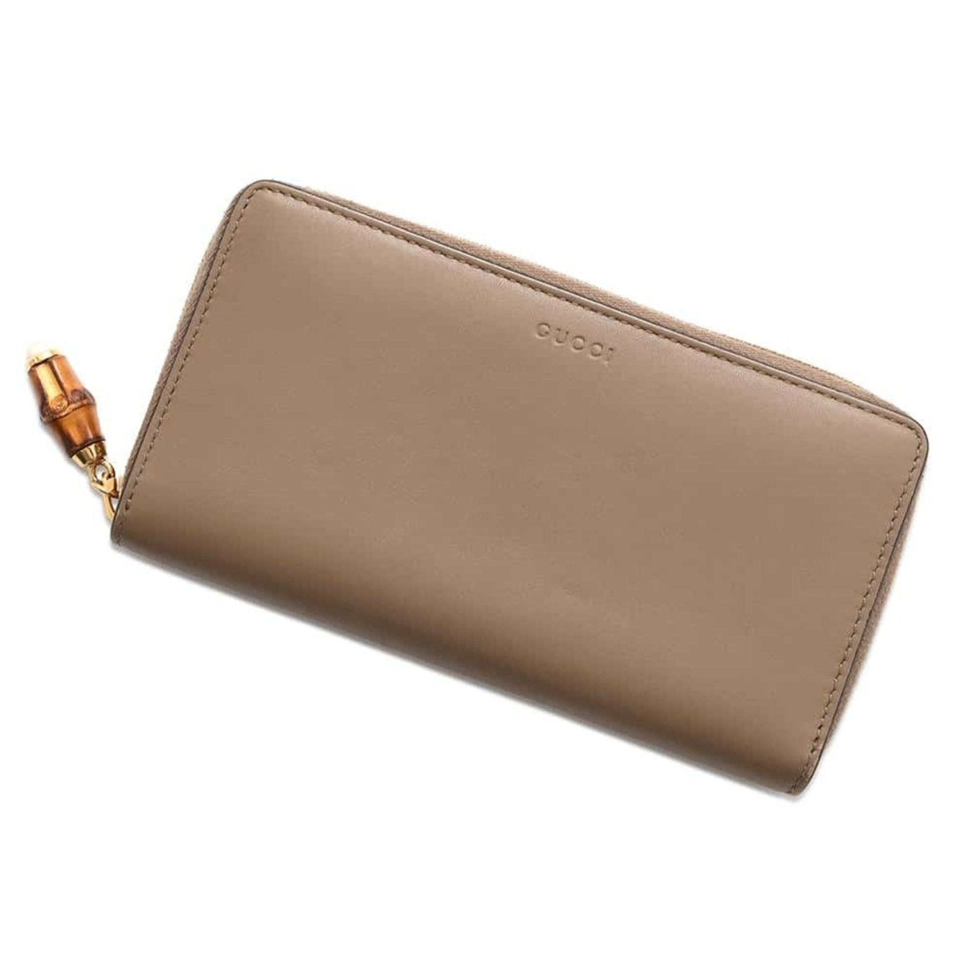 Gucci Beige Leather Long Wallet (Bi-Fold) ()