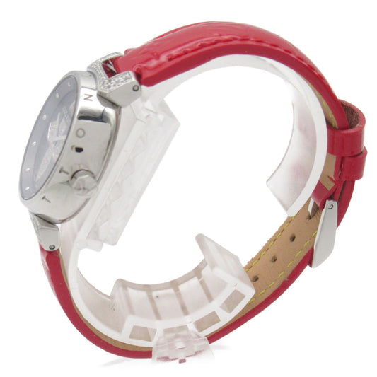 LOUIS VUITTON Tambour Forever Wrist Watch Watch Wrist Watch Q121F Quartz Gray Stainless Steel Leather belt diamond Q121F