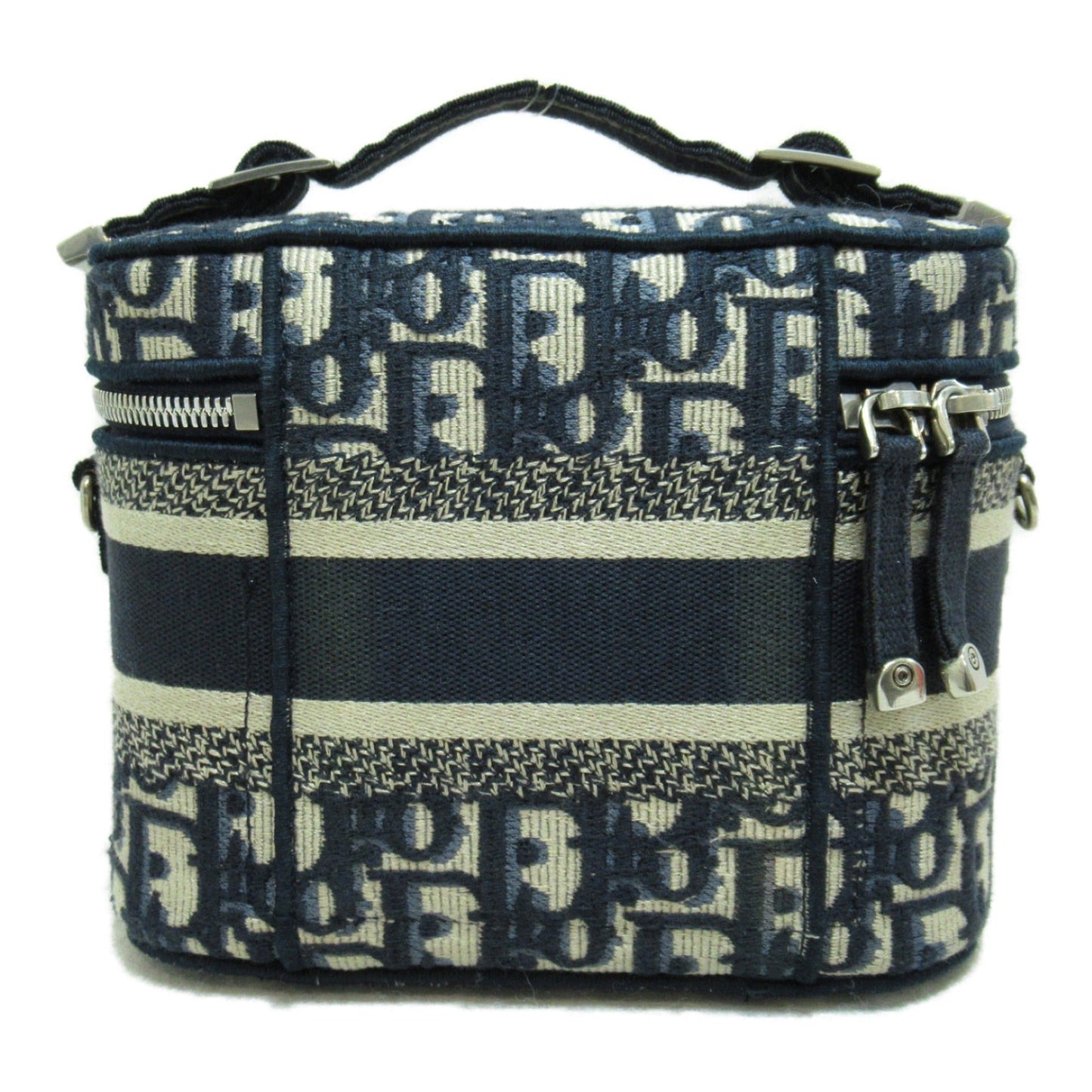 Dior 2way vanity bag Navy White canvas