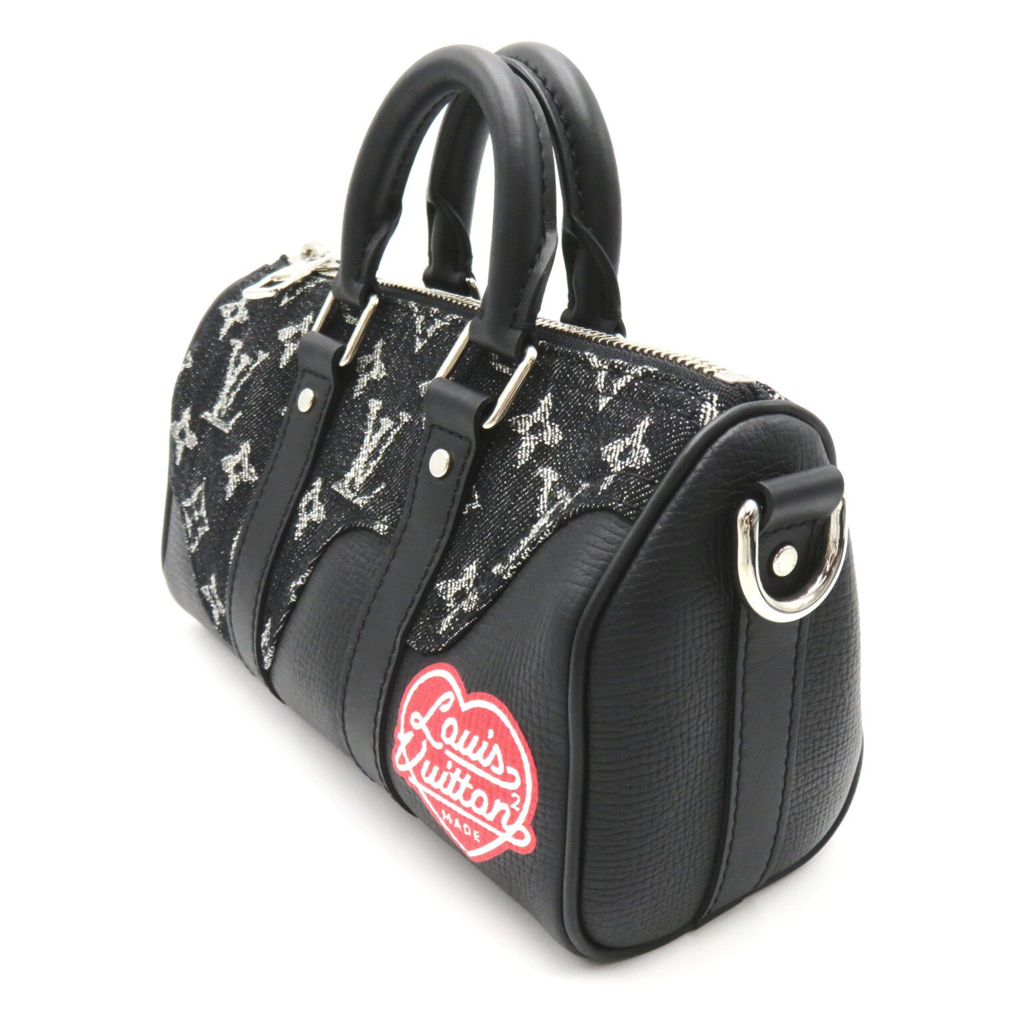LOUIS VUITTON Drip Keepall XS Black Monogram denim denim leather