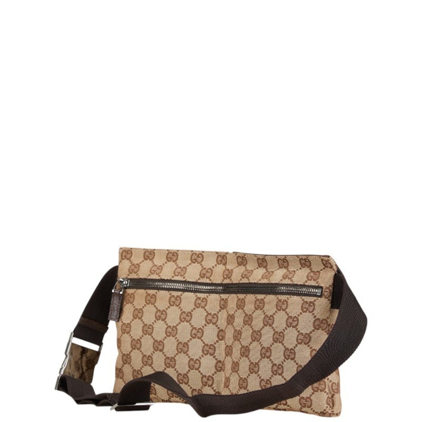 Gucci Beige Brown Canvas Leather Fanny Pack