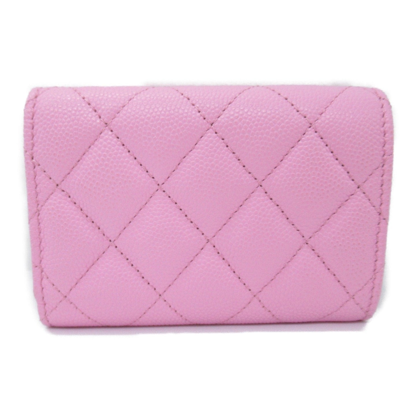 CHANEL Classic Small Flap Wallet Tri-fold Caviar Skin (Grained Calfskin) Women's Pink