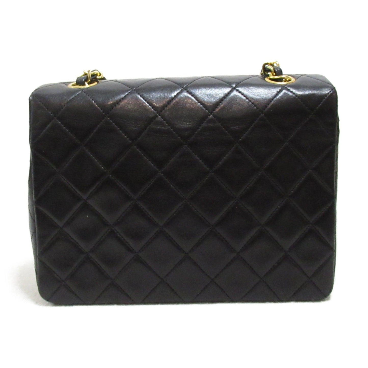 CHANEL Mini Matelasse ChainShoulder bag Black Lambskin (sheep leather)