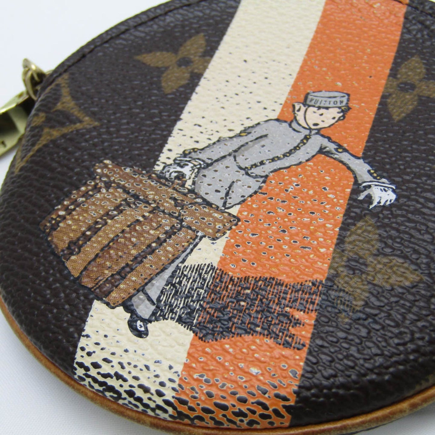 LOUIS VUITTON Monogram Groom Porto Mone Ron M60037 Women,Men Monogram Groom Coin Purse/coin Case Monogram,Orange
