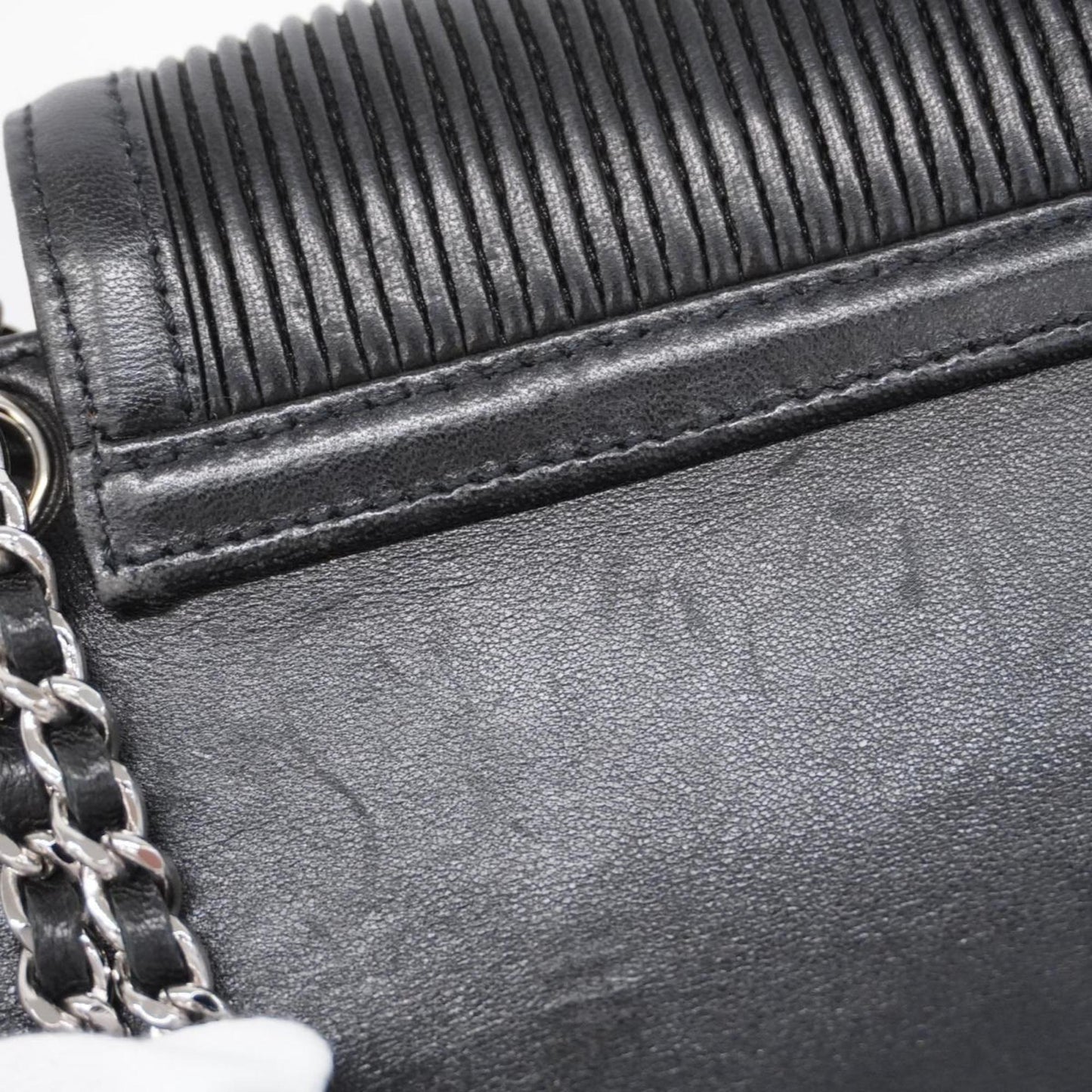 Chanel Shoulder Bag 2.55 Chain Lambskin Black Women's