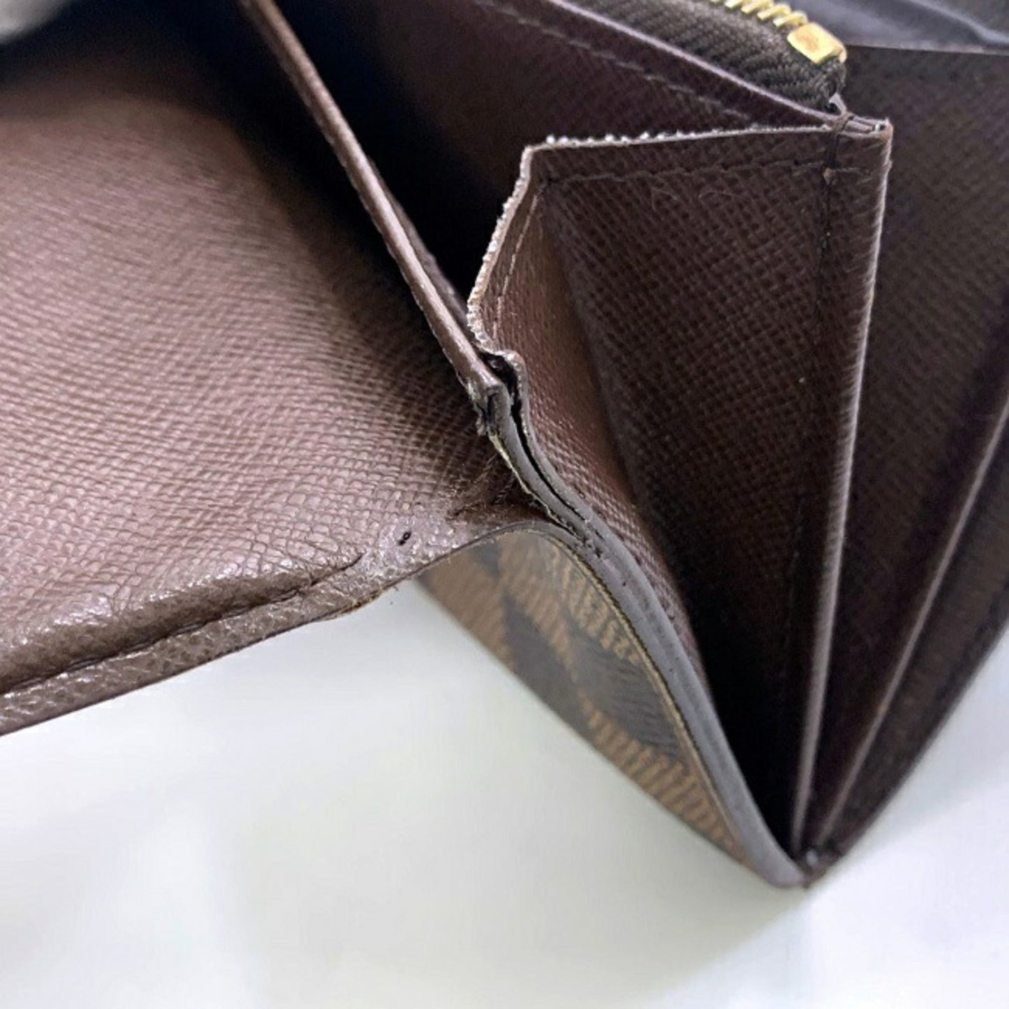 Louis Vuitton Portofeuil Sara Damier Ebene N61724 Long Bi-Fold Wallet Canvas CA2058 LOUIS VUITTON Coin Purse Flap Women's Men's