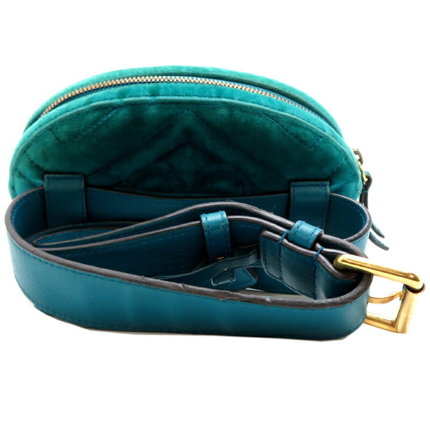 Gucci Gg Marmont Green Suede Fanny Pack