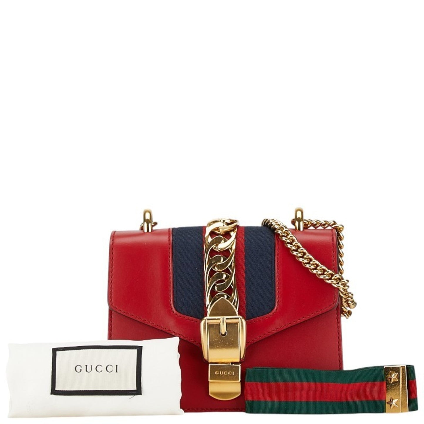 Gucci Red Color Leather Shoulder Bag