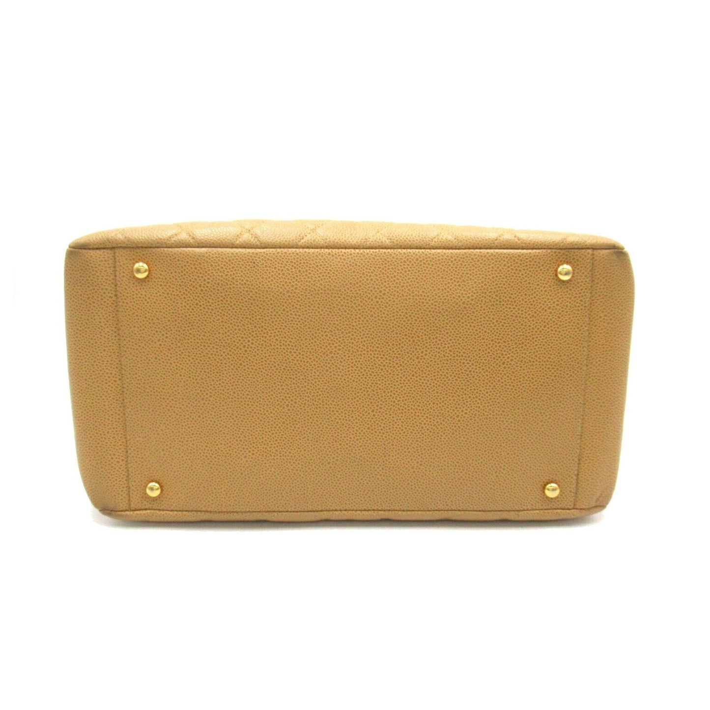 CHANEL Shoulder Tote Bag Caviar Skin (Grained Calf) Women's Beige A18004