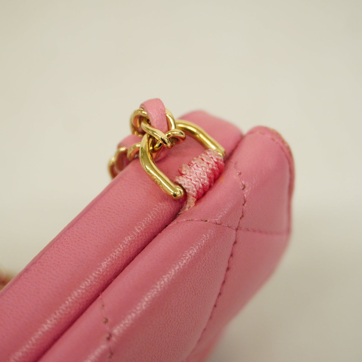 ChanelAuth  Matelasse Women's Bag Accessory Pink Smartphone case chain shoulder