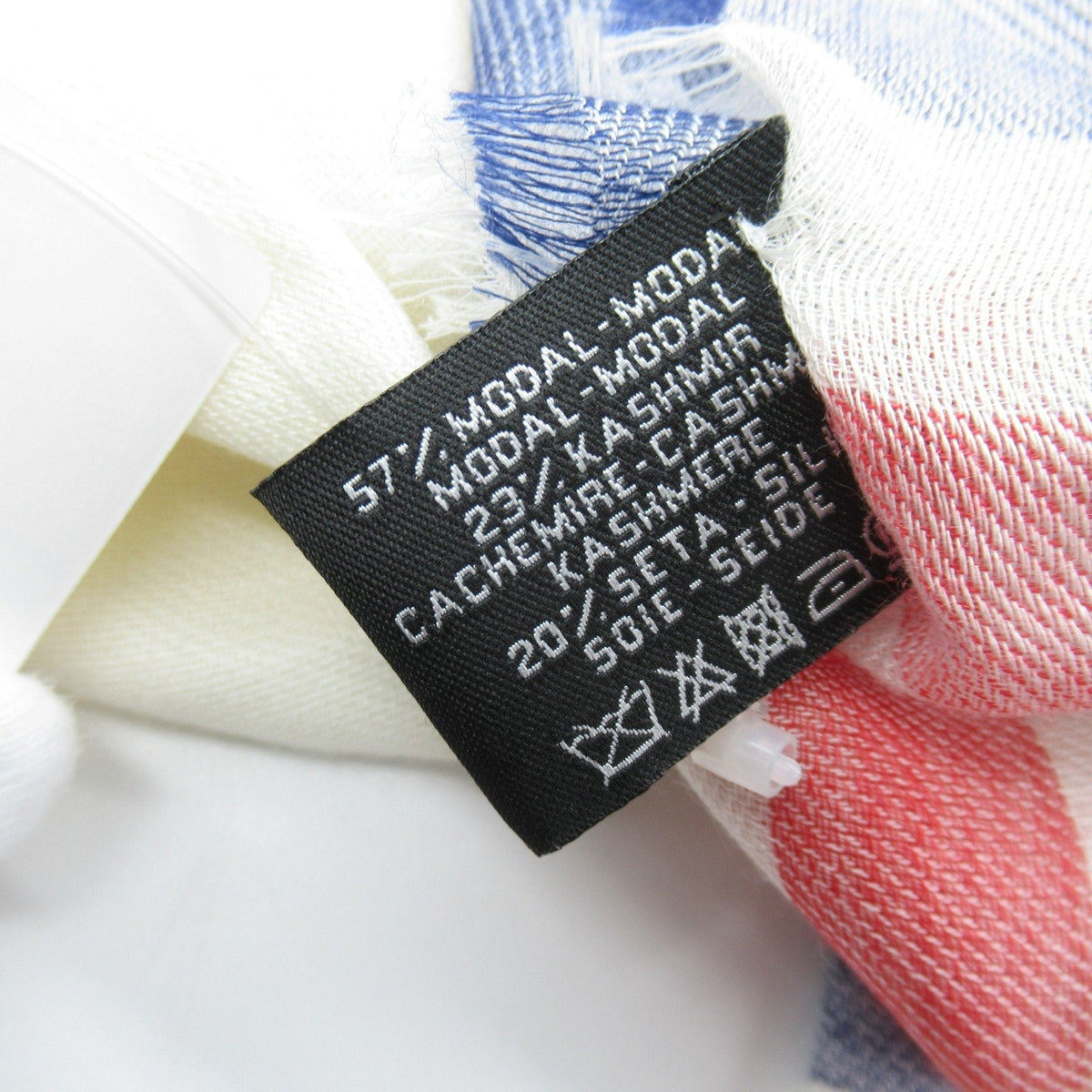 CHANEL Scarf Cashmere Silk Modal Women's White