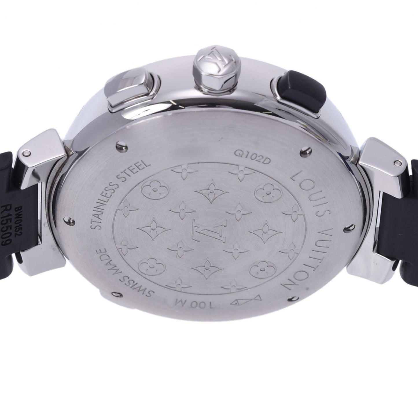 LOUIS VUITTON Tambour  Cup Regatta Chrono Q102D Men's SS/Rubber Watch Quartz Blue Dial