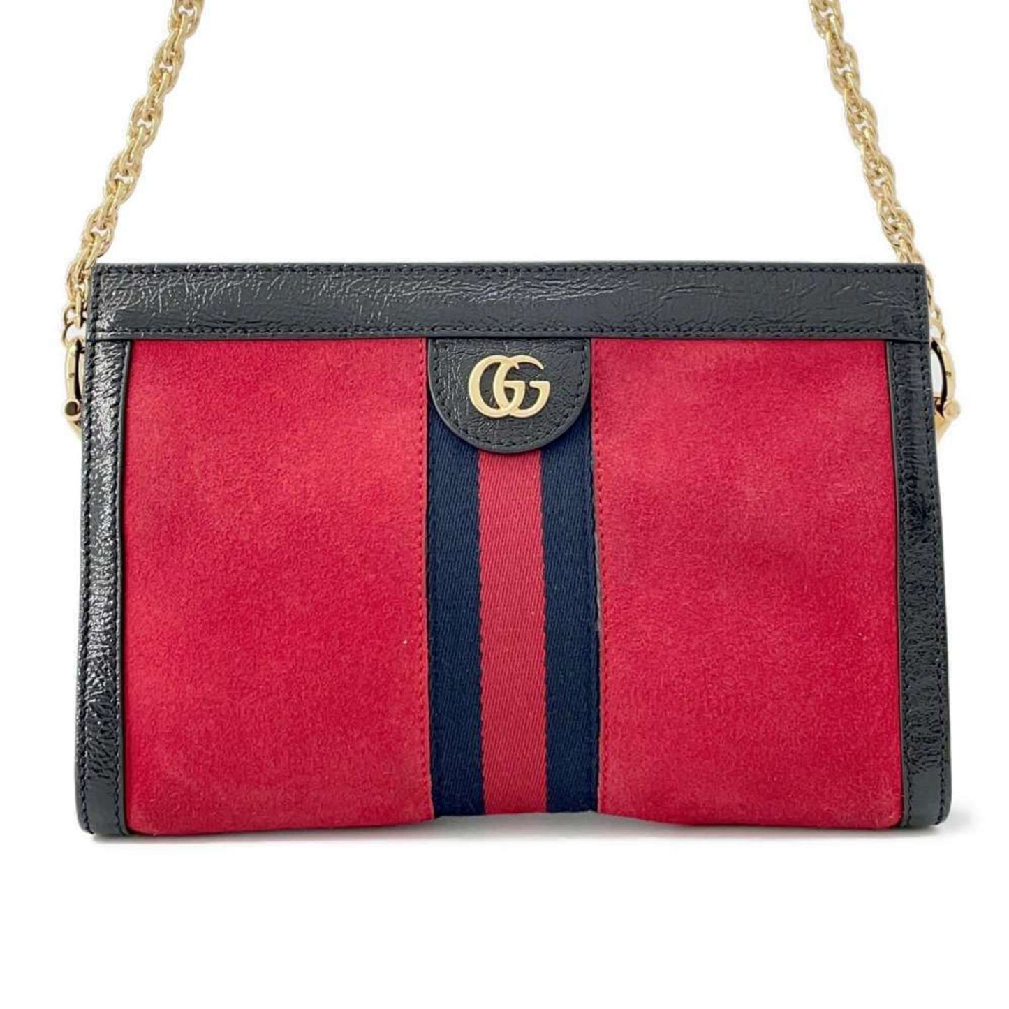 Gucci Black Red Color Suede Pvc Shoulder Bag ()