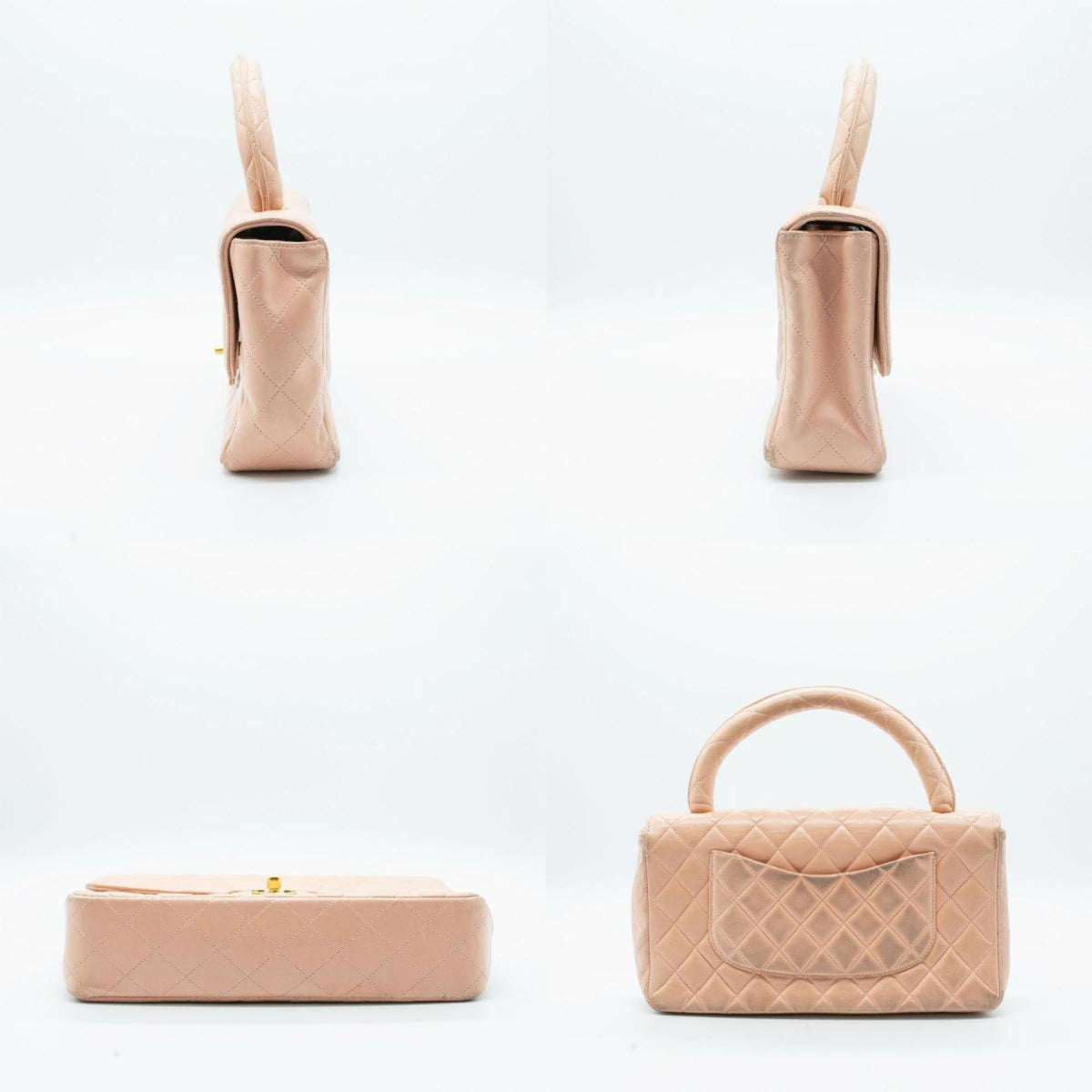 CHANEL Handbag Matelasse Leather Pink Gold Women's PD152