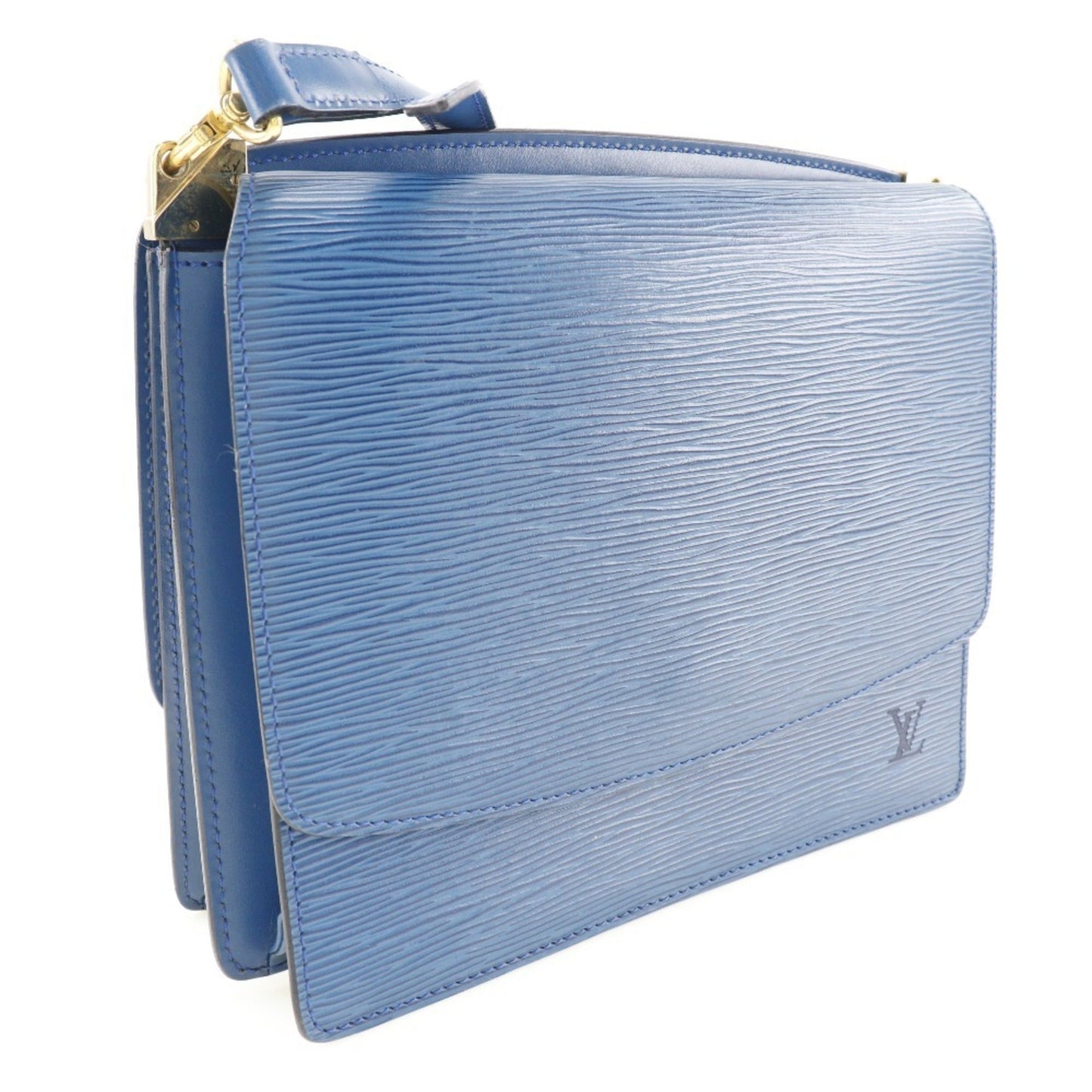LOUIS VUITTON Grenelle Shoulder Bag W Hook Epi Leather Blue MI1913 Women's
