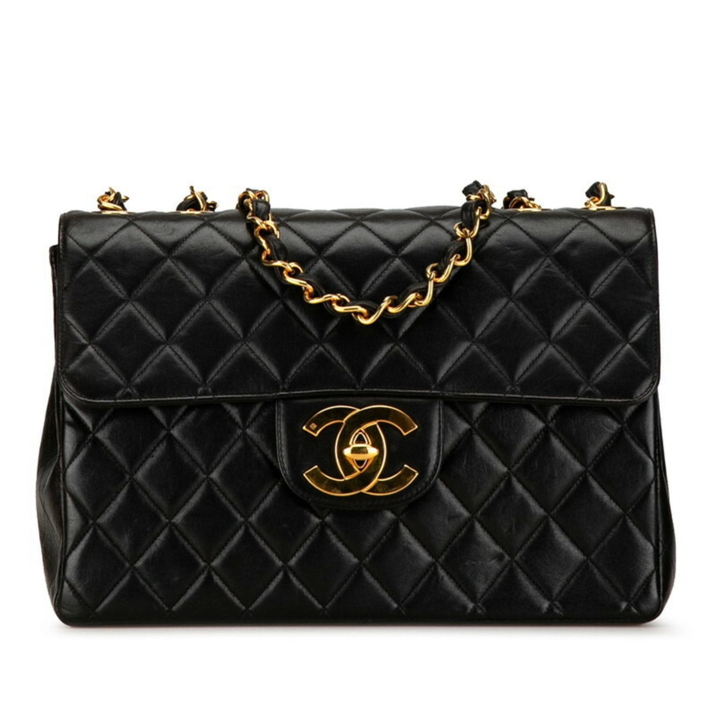 Chanel Matelasse 30 Coco Mark Chain Shoulder Bag Black Lambskin Women's CHANEL