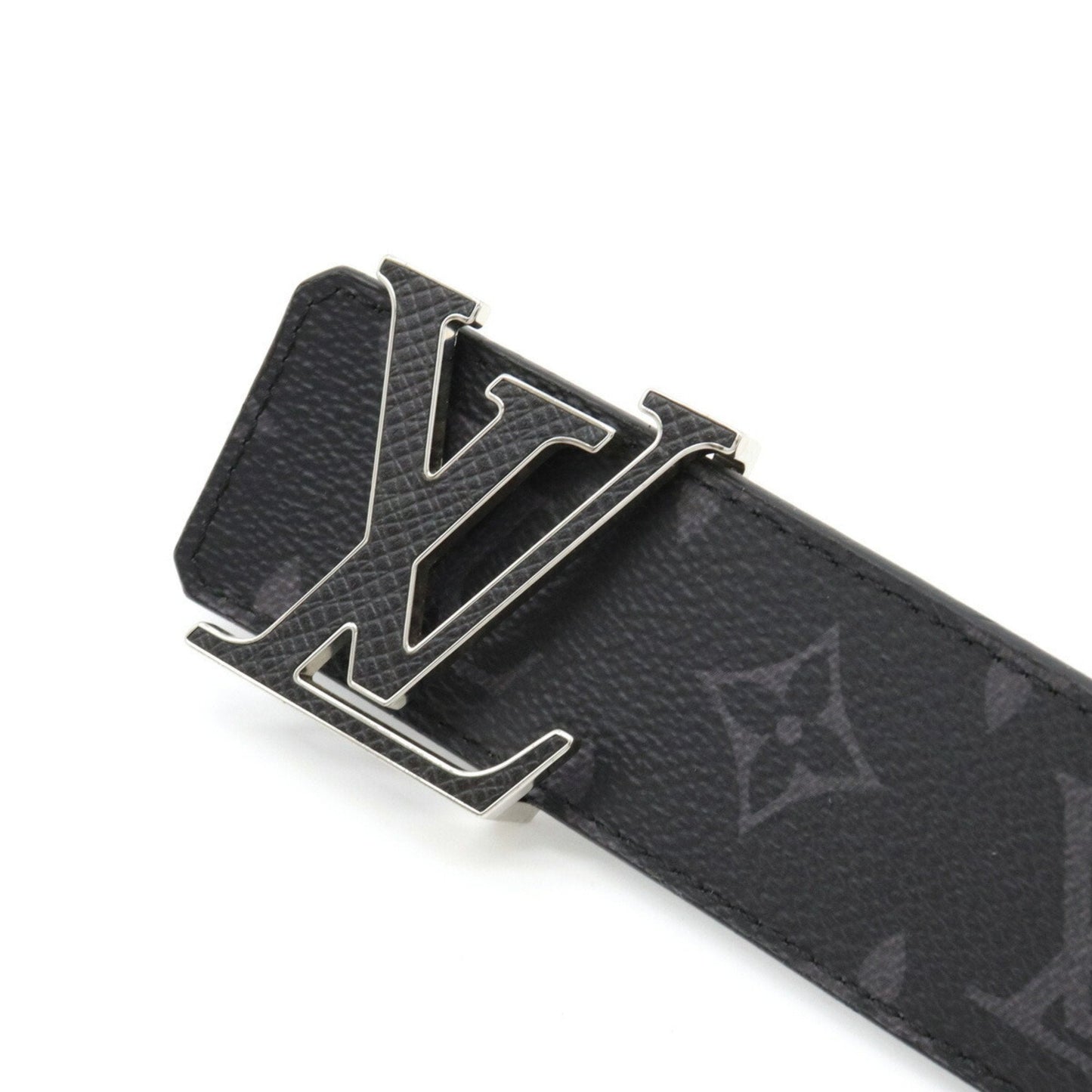 LOUIS VUITTON Monogram Eclipse Taiga Suntulle LV Initial Belt Reversible #85/34 85cm M0157V