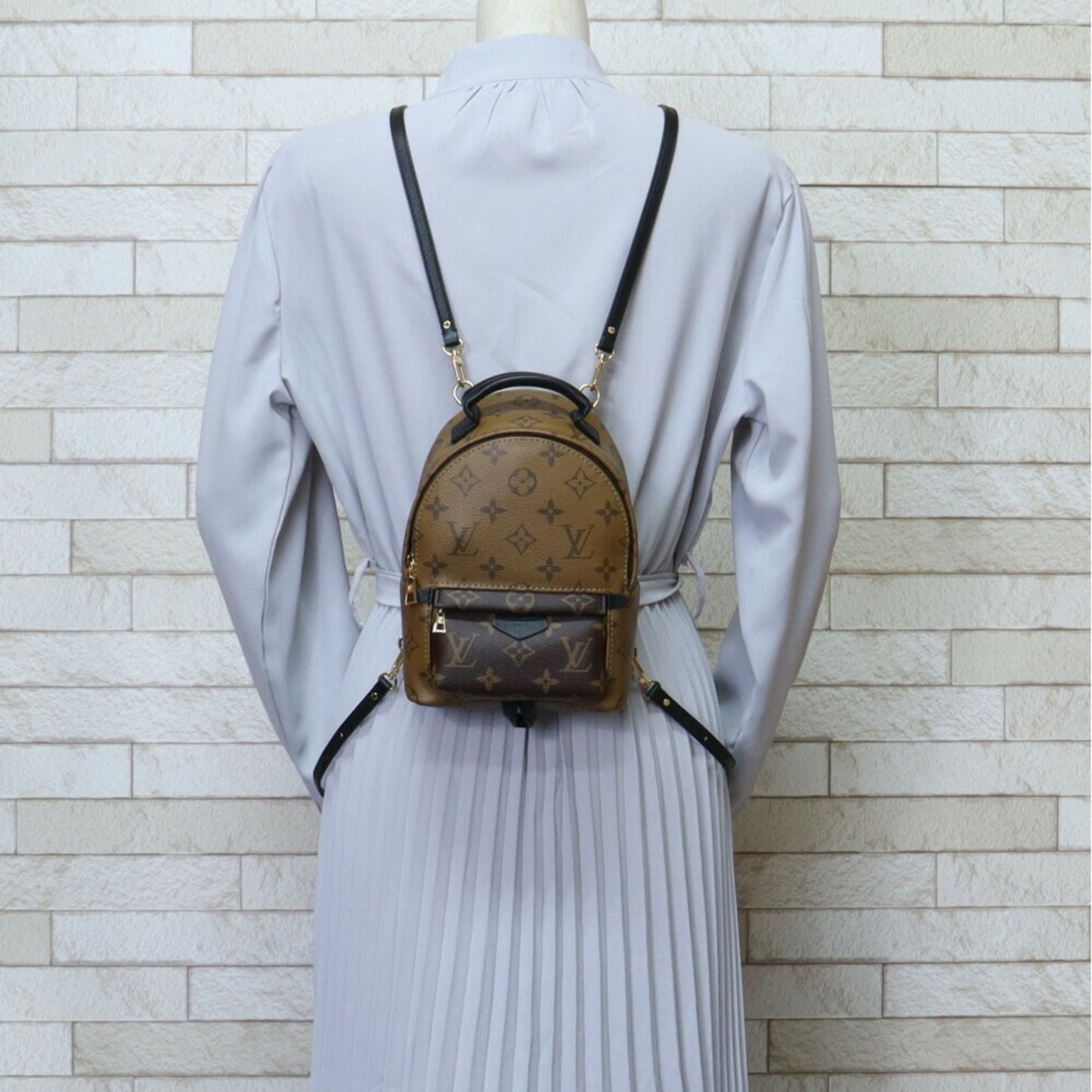LOUIS VUITTON Palm Springs Backpack MINI Monogram Reverse Rucksack/Daypack M44872 Women's