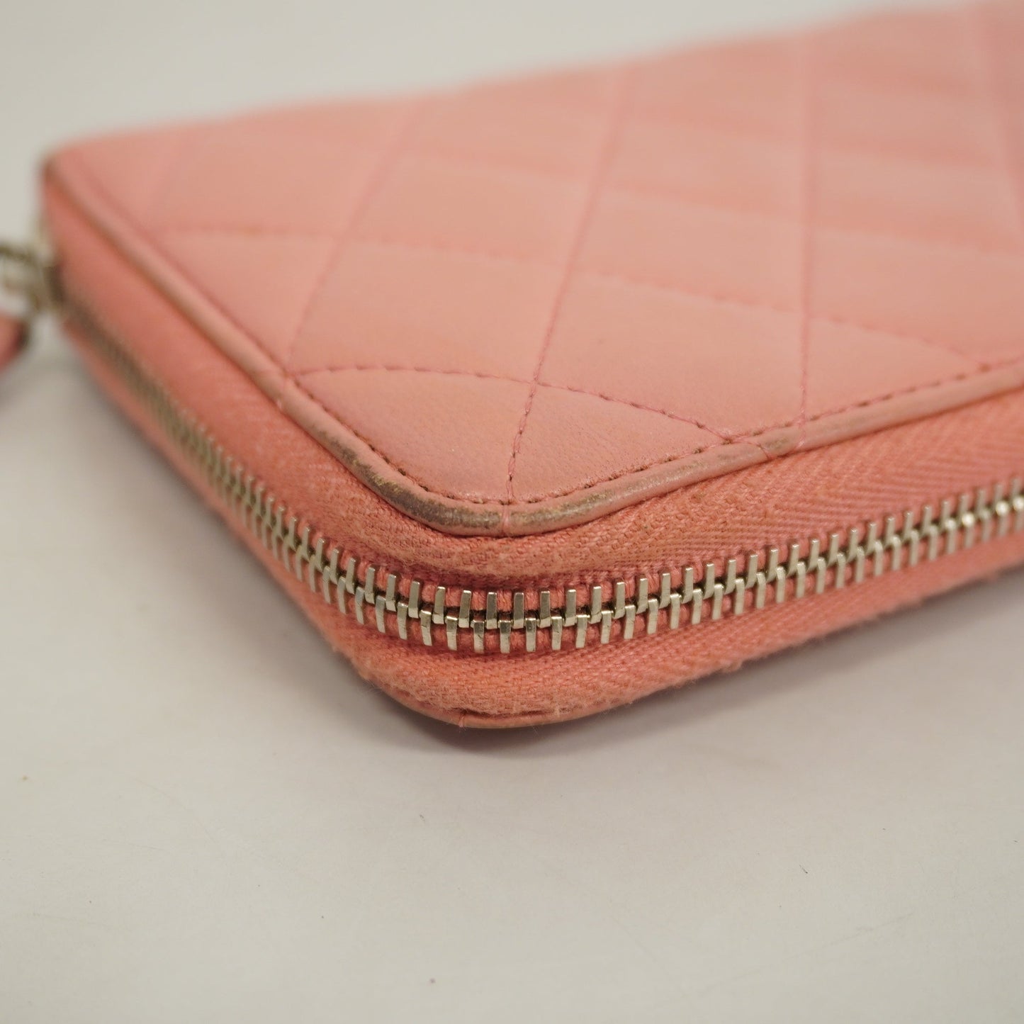 ChanelAuth  Matelasse Long Wallet With Silver Metal Fittings Women's Lambskin