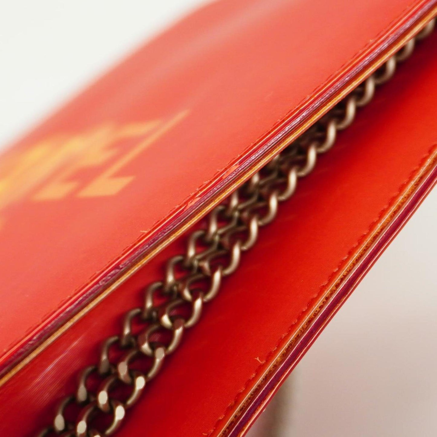 Chanel Shoulder Bag Chain Hologram Red Women's