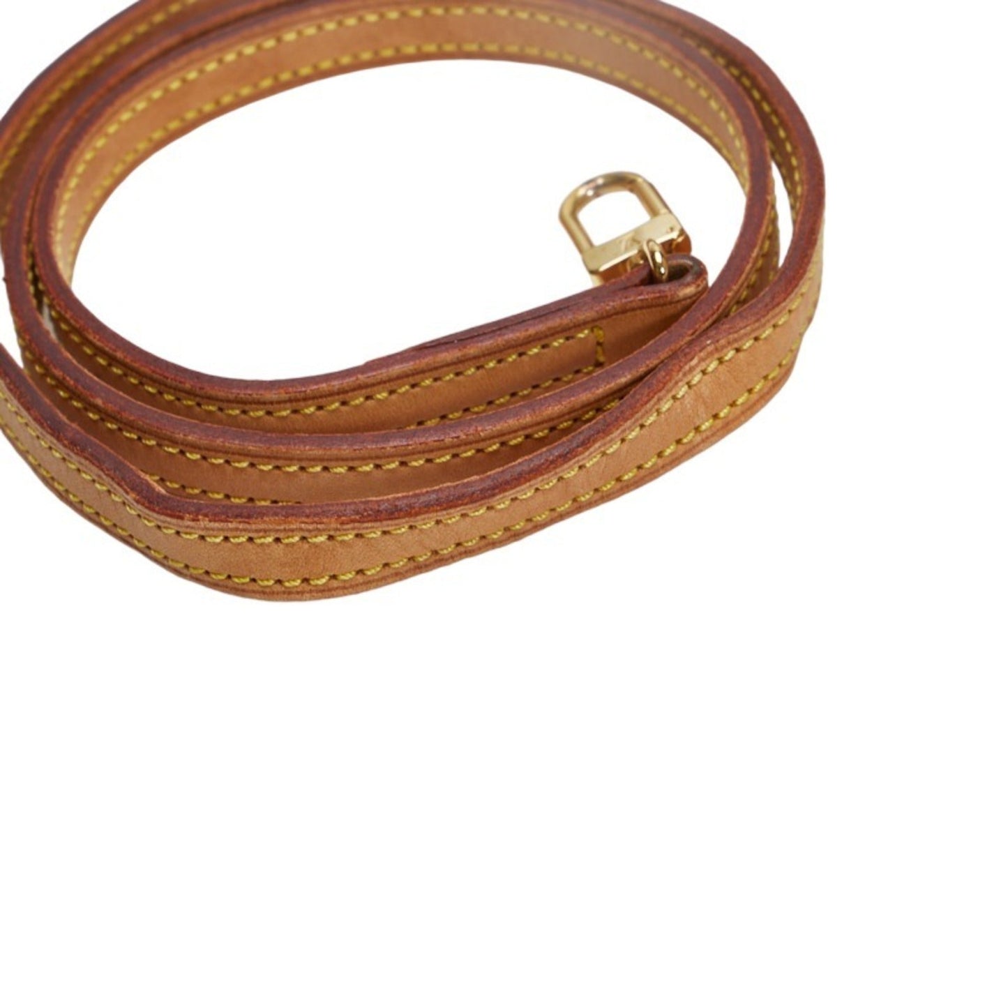 LOUIS VUITTON Shoulder Strap Brown Gold Leather Ladies
