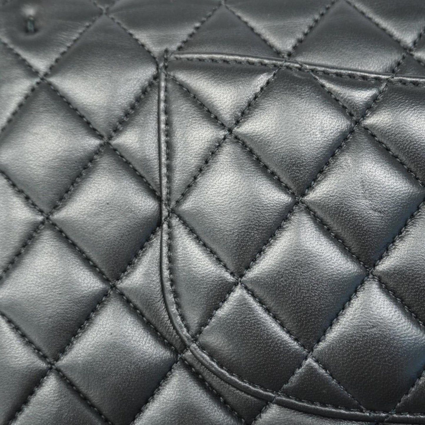 Chanel Shoulder Bag Matelasse W Flap Chain Lambskin Black Women's