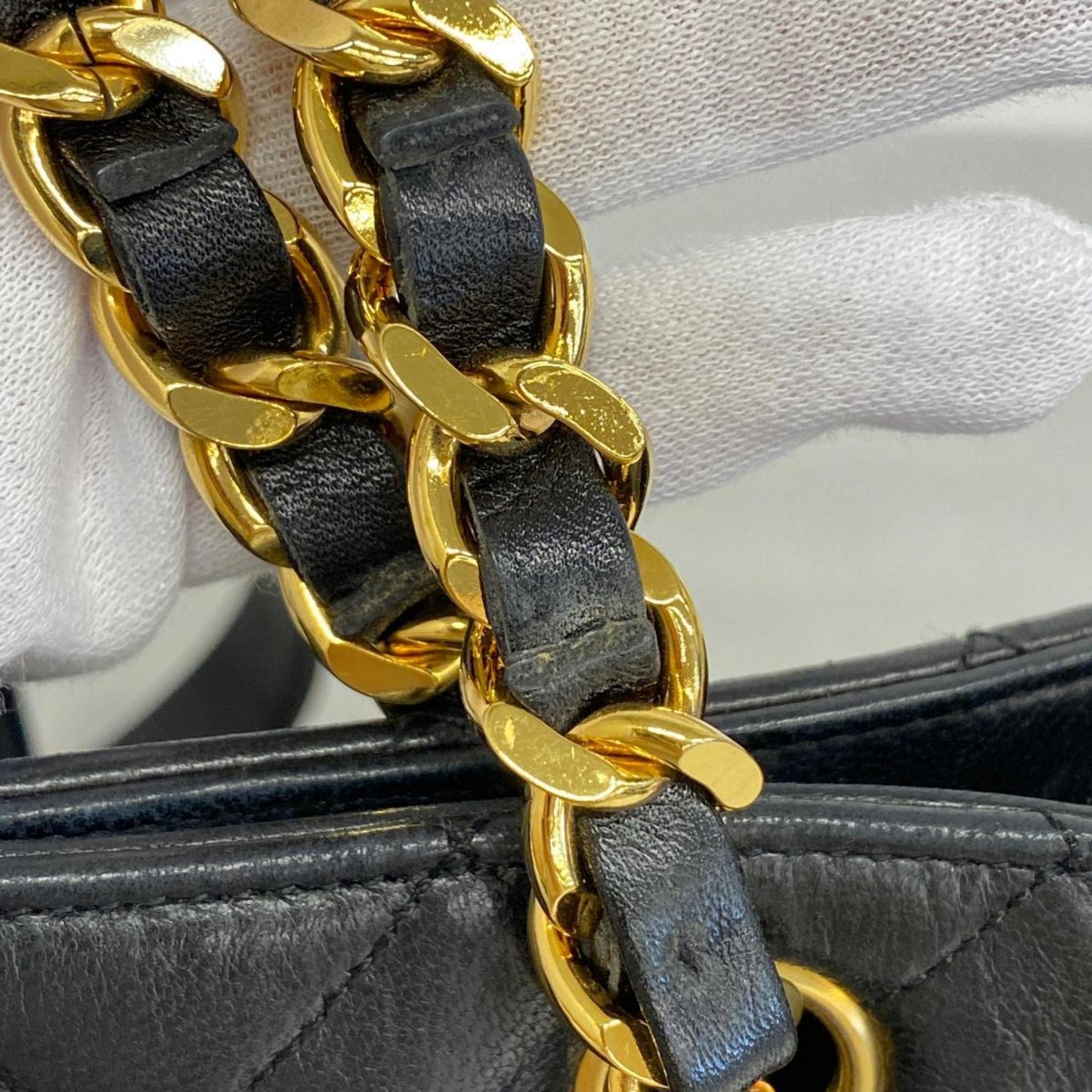 Chanel Shoulder Bag Matelasse Chain Lambskin Black Women's
