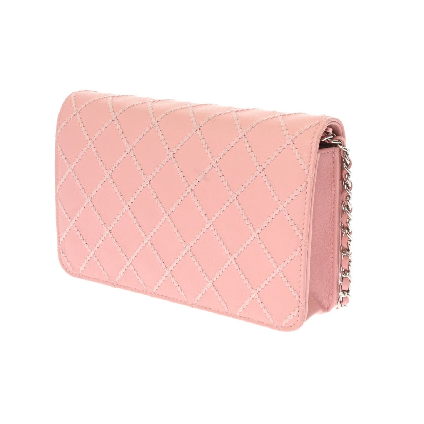 CHANEL Chanel Matelasse Chain Wallet 19cm Pink Women's Leather Shoulder Bag