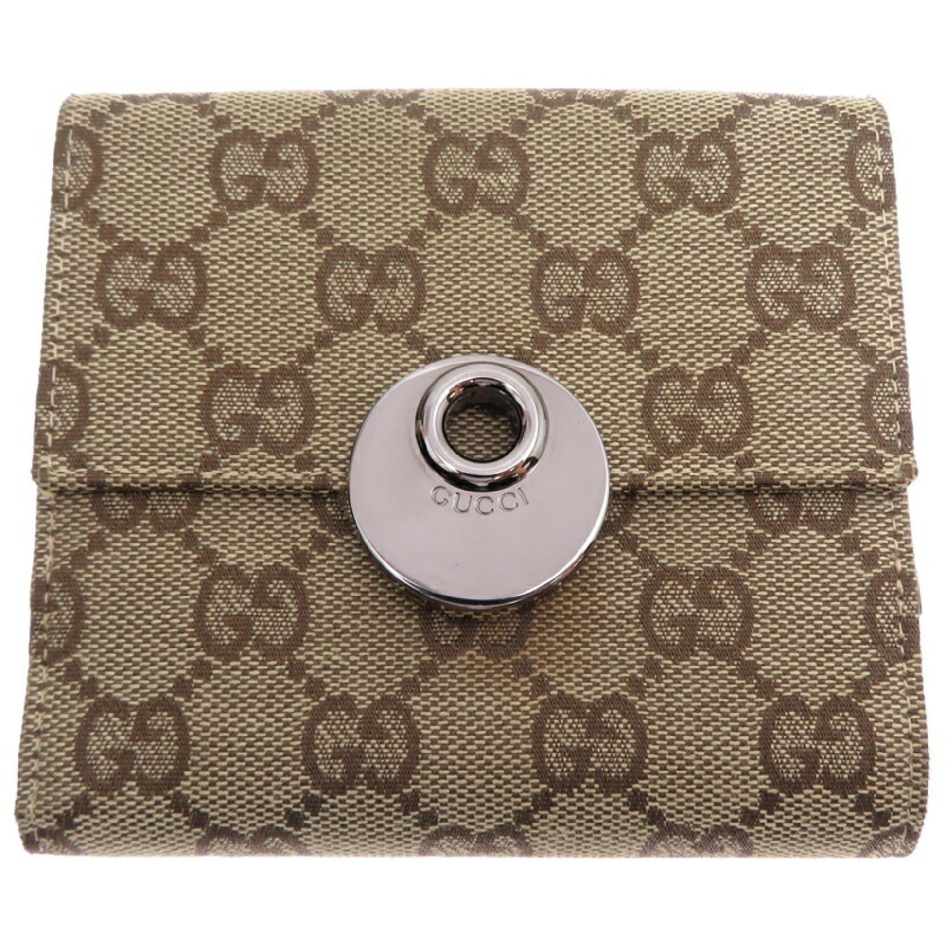 Gucci Brown Gg Canvas Leather Wallet (Bi-Fold) ()