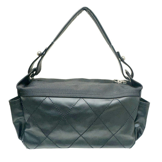 CHANEL Paris Biarritz Shoulder Bag A34205 Coated Canvas Black 1