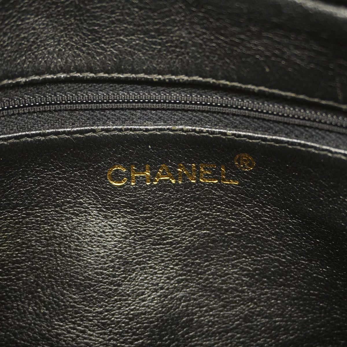 ChanelAuth  Matelasse Chain Shoulder With Fringes Leather Shoulder Bag Black