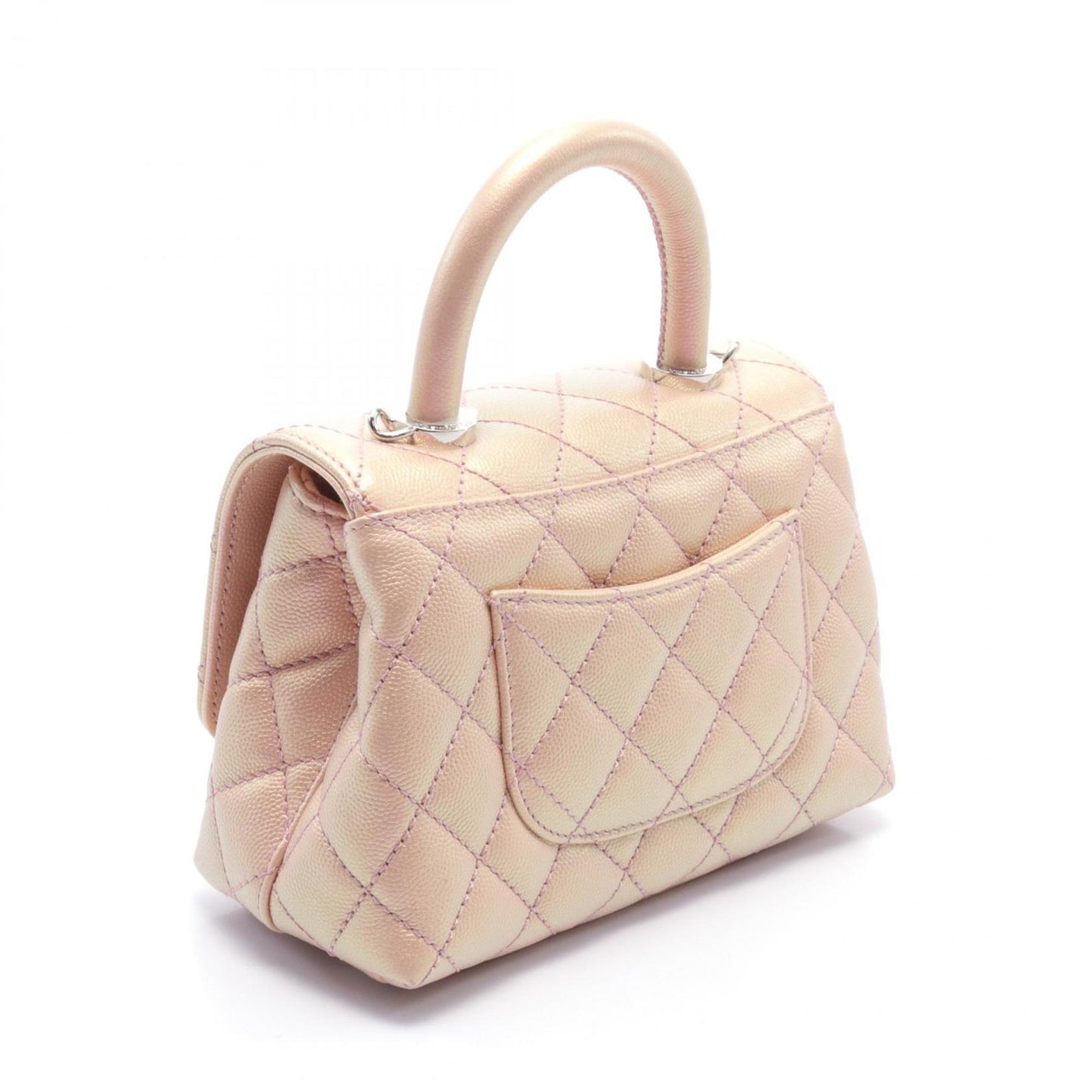 CHANEL Coco Handle XXS Handbag Bag Caviar Skin Women's Pink AS2215