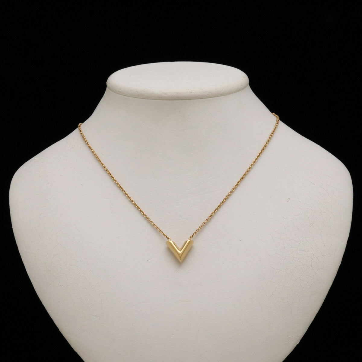 LOUIS VUITTON Necklace Essential V Pendant GP Gold M61083