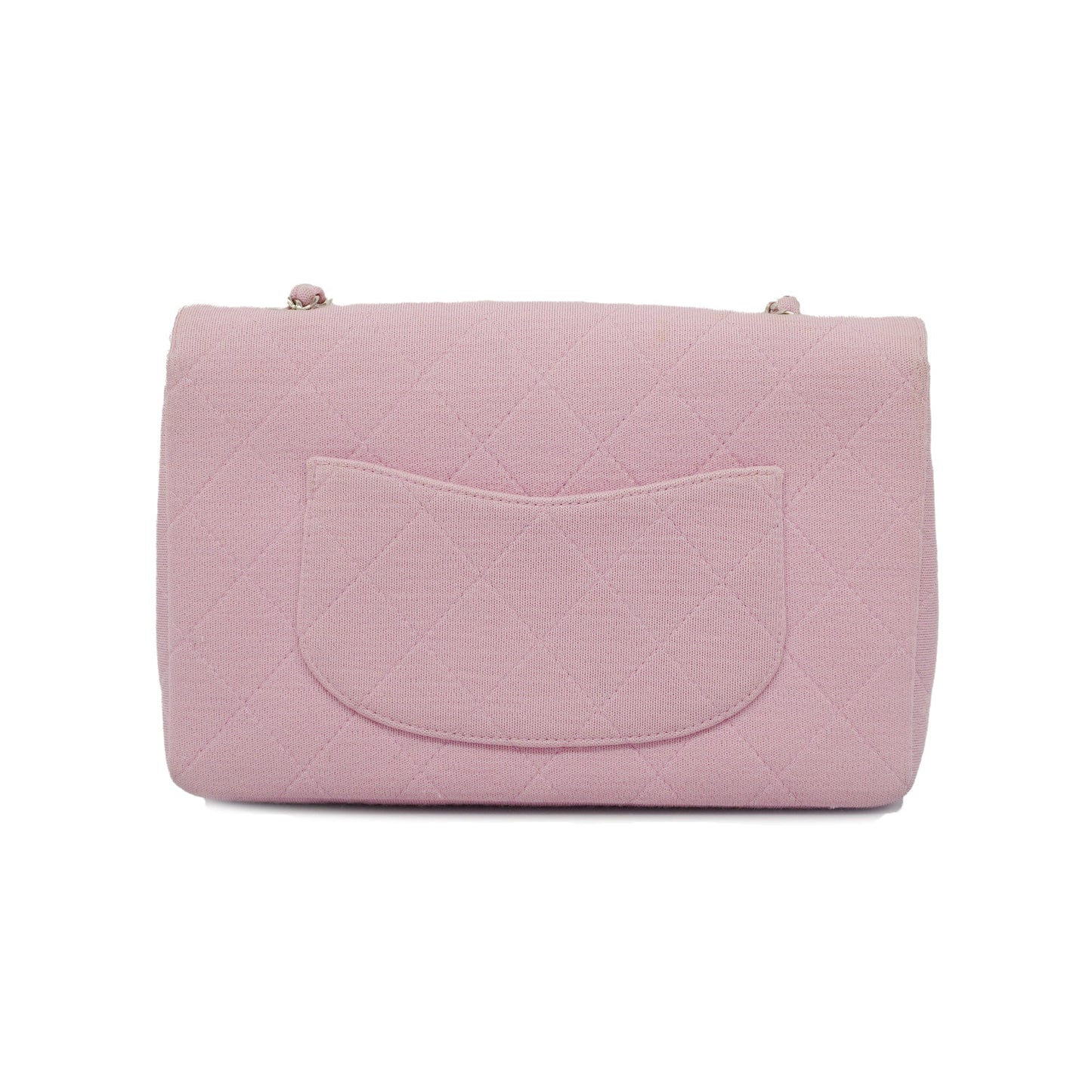 Chanel shoulder bag matelasse single chain cotton pink silver metal