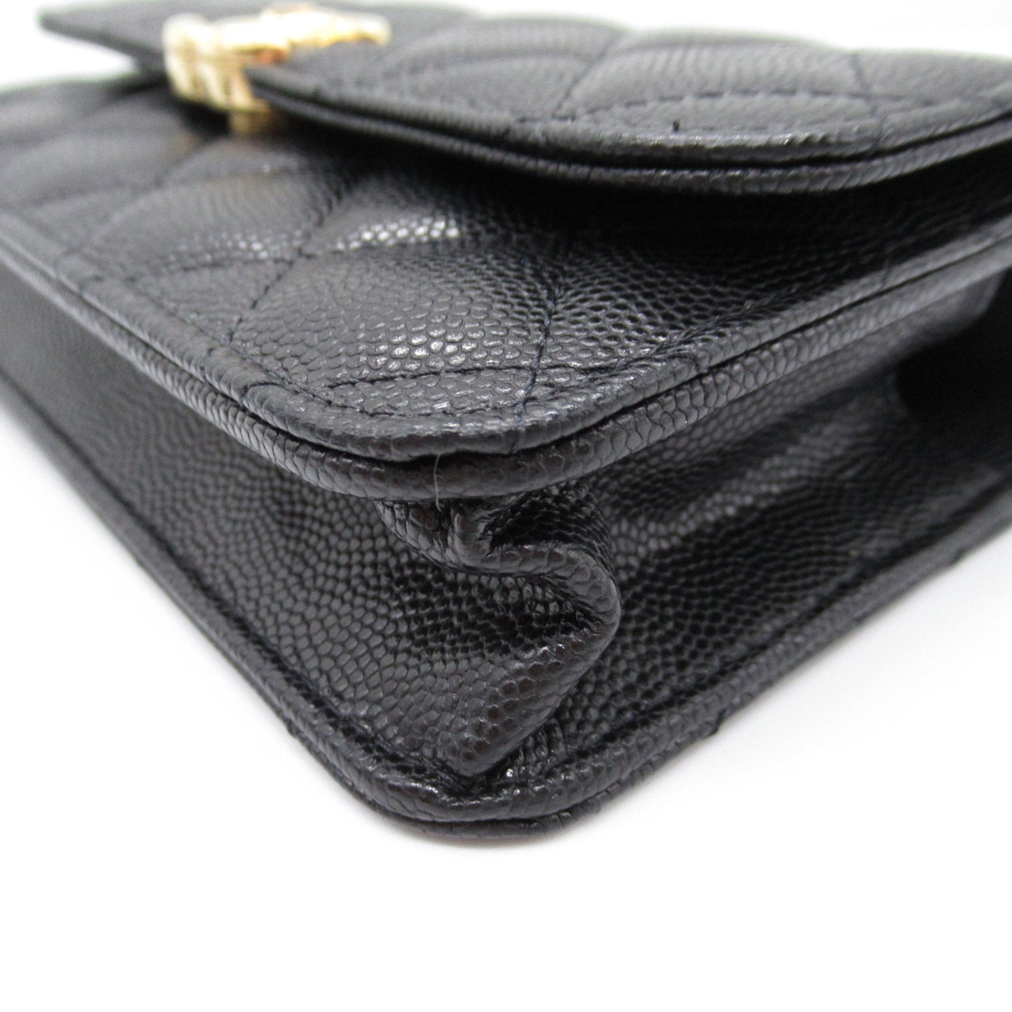 CHANEL Chain wallet Shoulder Bag Black Caviar Skin (Grained Calf) AP3106