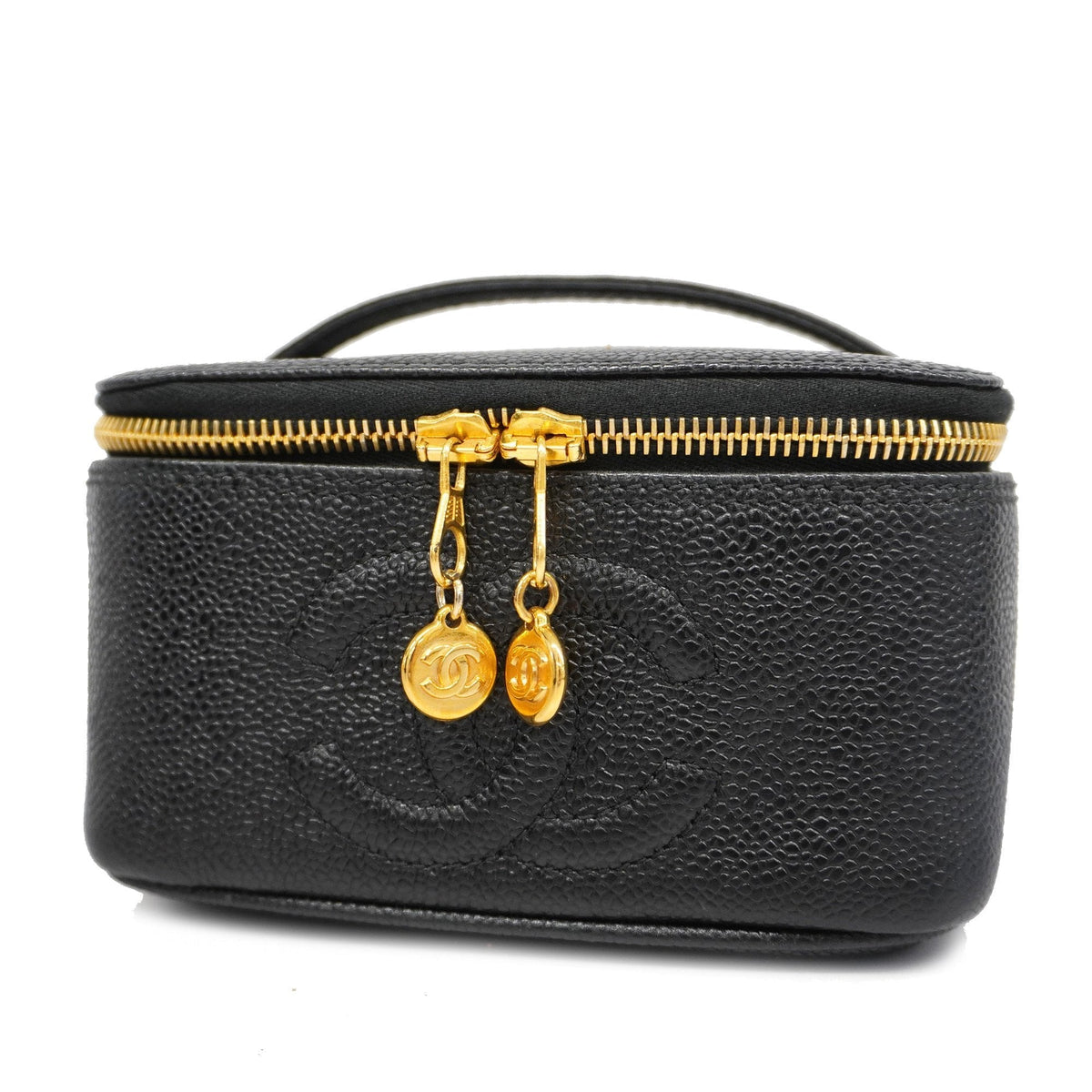 ChanelAuth  Vanity Bag Women's Caviar Leather Vanity Bag Black