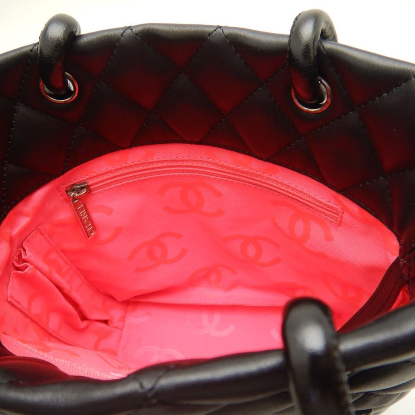 CHANEL Small Tote A25166 Bag Cambon Line Calfskin Black White 251875