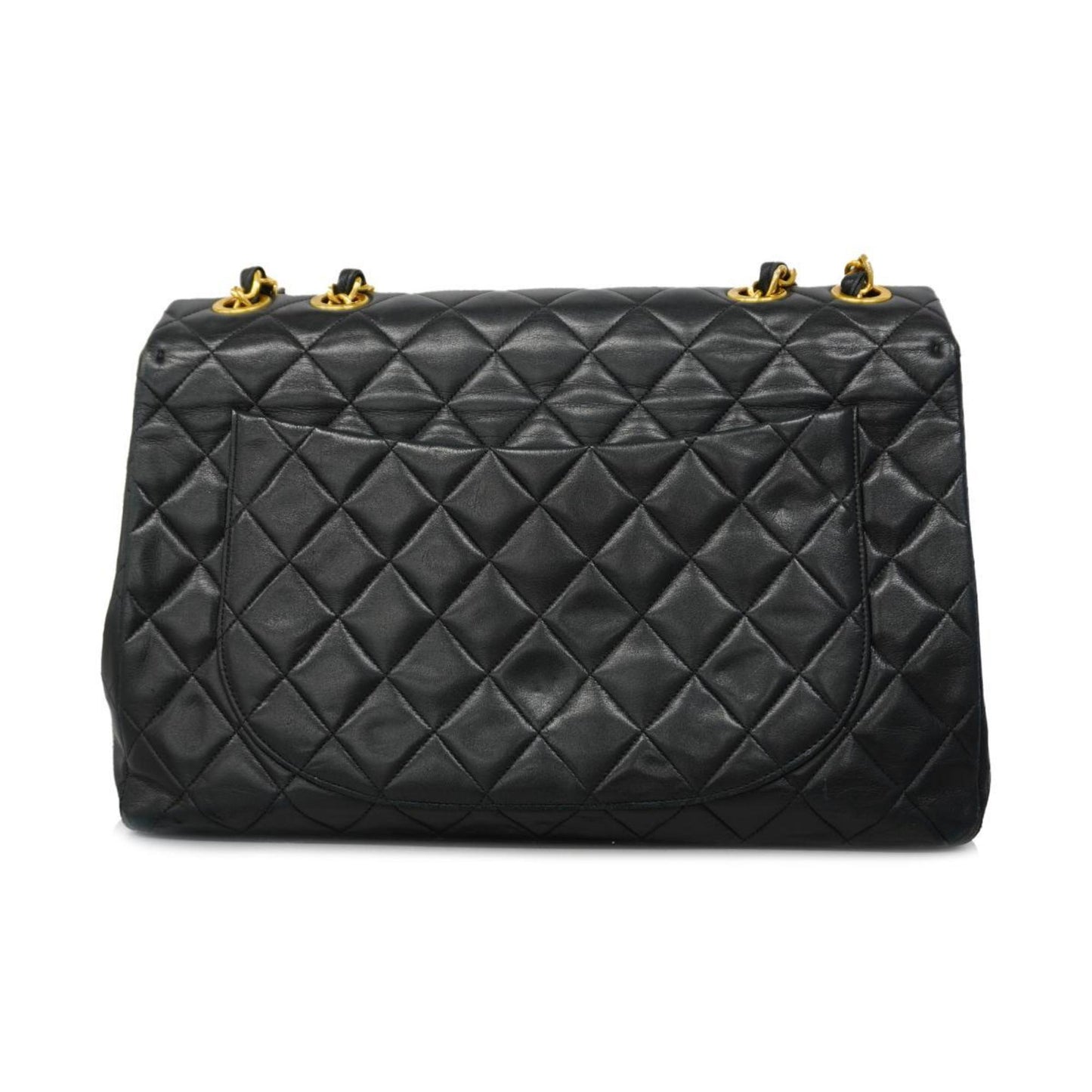 Chanel Shoulder Bag Deca Matelasse W Chain Lambskin Black Women's