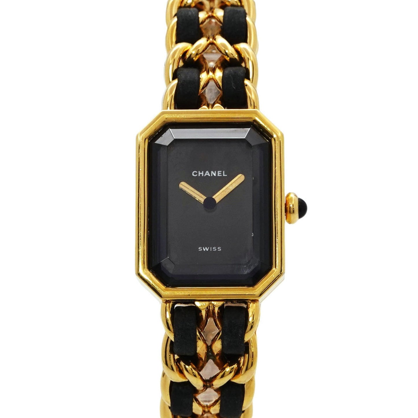 Chanel Premiere M size H0001 Vintage ladies watch black dial gold quartz