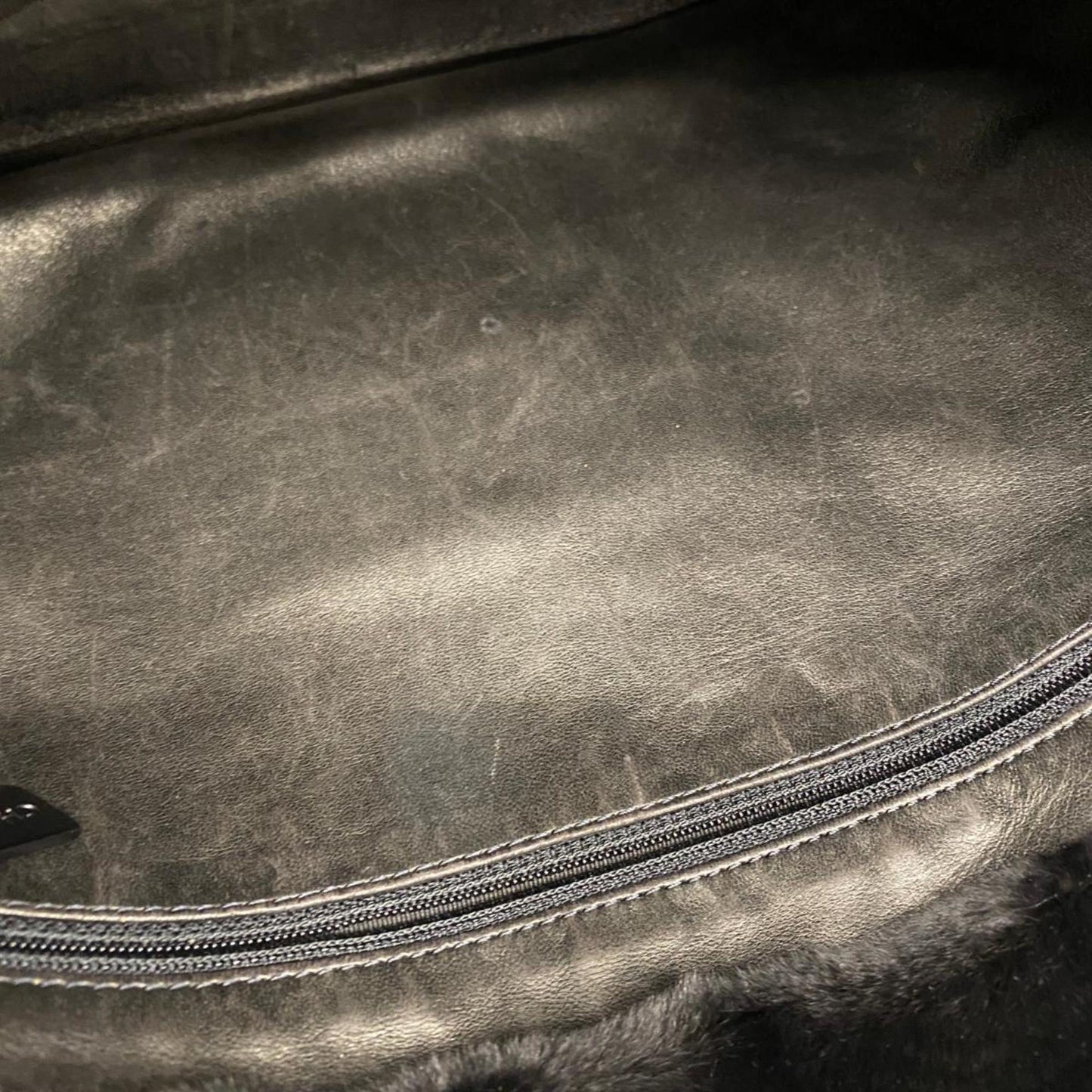 Chanel Tote Bag Lapin Fur Black Women's