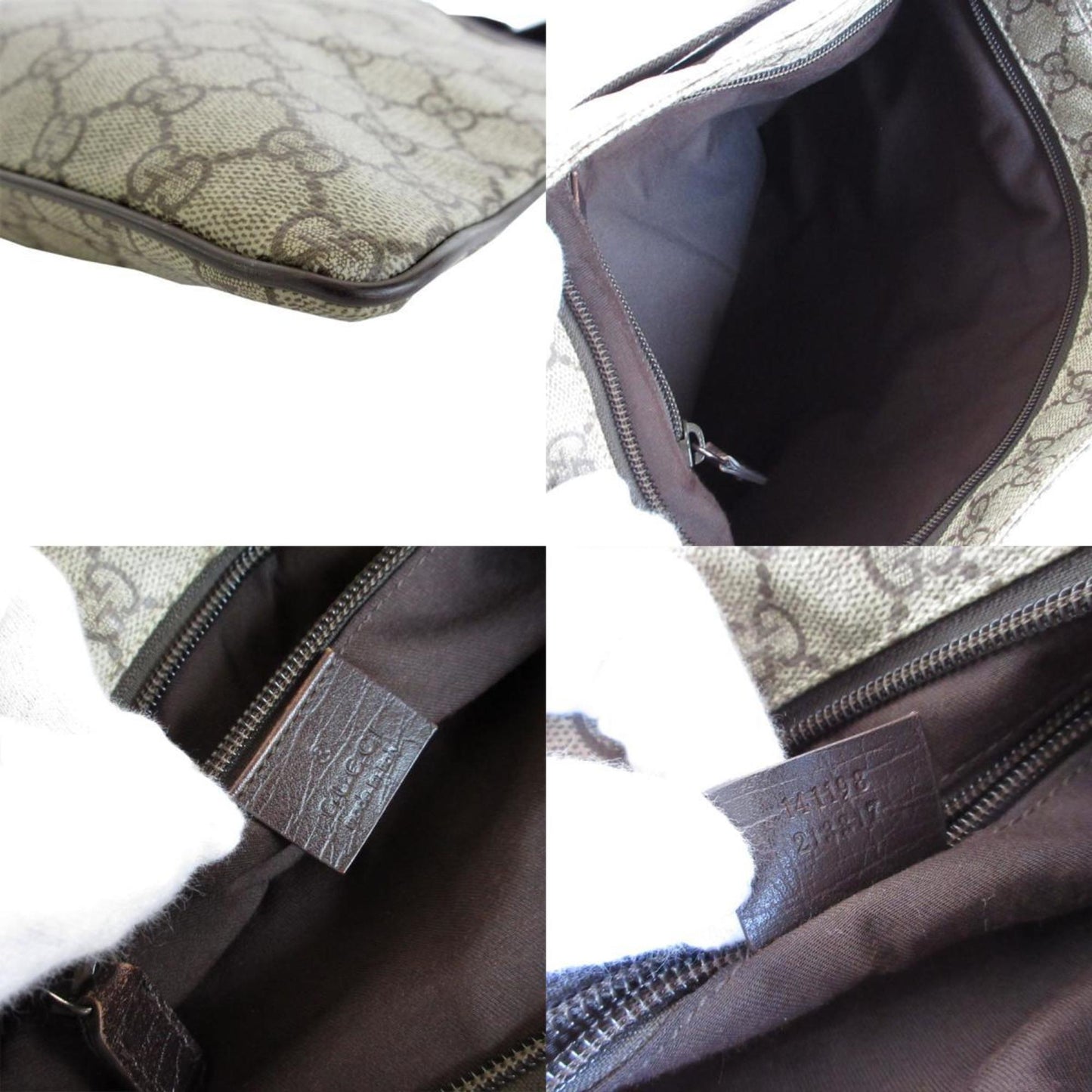 Gucci Beige Brown Pvc Shoulder Bag