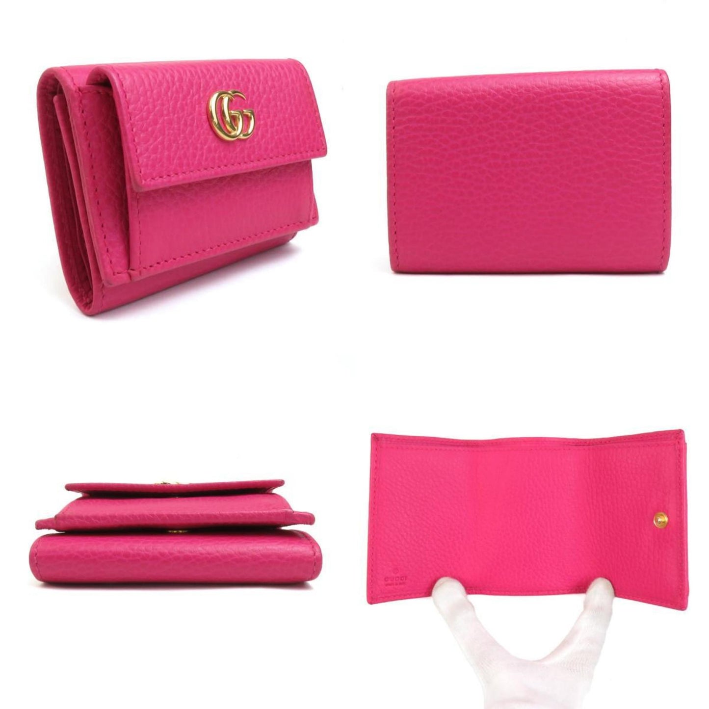 Gucci Pink Leather Wallet (Tri-Fold)
